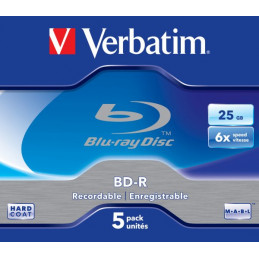 Verbatim BD-R, 6x, 25GB/200min, jewel case 5-pakkaus