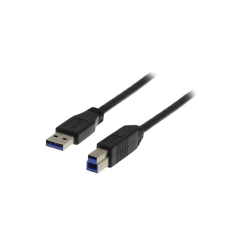 Deltaco USB3-120S USB-kaapeli 2 m USB 3.2 Gen 1 (3.1 Gen 1) USB A USB B Musta