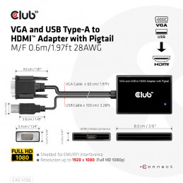 CLUB3D CAC-1720 videokaapeli-adapteri
