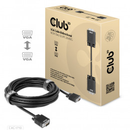 CLUB3D CAC-1710 videokaapeli-adapteri 10 m VGA (D-Sub) Musta