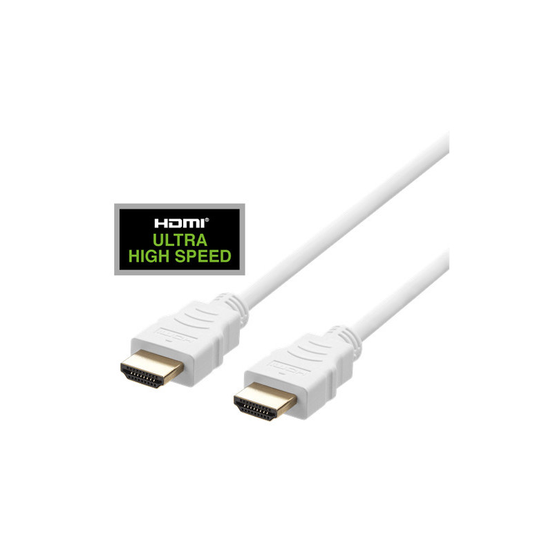 Deltaco HU-30A HDMI-kaapeli 3 m HDMI-tyyppi A (vakio) Valkoinen