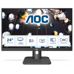 AOC E1 24E1Q tietokoneen litteä näyttö 60,5 cm (23.8") 1920 x 1080 pikseliä Full HD LED Musta