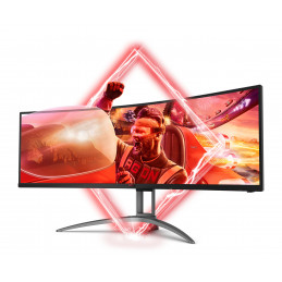 AOC AG493UCX2 tietokoneen litteä näyttö 124,5 cm (49") 5120 x 1440 pikseliä Quad HD LED Musta, Punainen