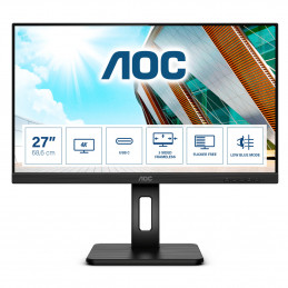 AOC U27P2CA tietokoneen litteä näyttö 68,6 cm (27") 3840 x 2160 pikseliä 4K Ultra HD LED Musta