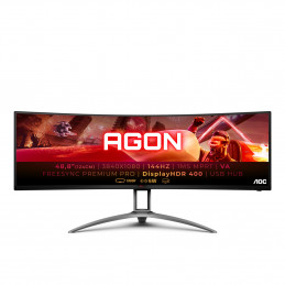 AOC AG493QCX LED display 124 cm (48.8") 3840 x 1080 pikseliä Musta, Punainen