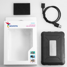 ADATA ED600 HDD- SSD-kotelo Musta 2.5 3.5"