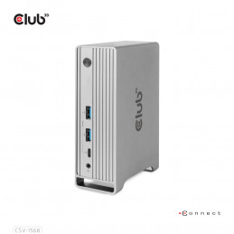 CLUB3D CSV-1568 kannettavien tietokoneiden telakka ja porttitoistin Telakointi USB 3.2 Gen 2 (3.1 Gen 2) Type-C Metallinen