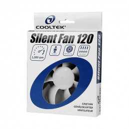 Cooltek Silent Fan 120 Tietokonekotelo Tuuletin 12 cm Musta, Valkoinen