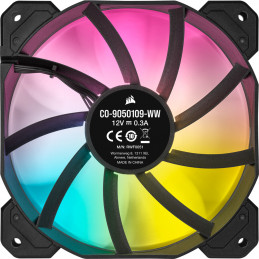 Corsair SP120 RGB ELITE Tietokonekotelo Tuuletin 12 cm Musta 3 kpl