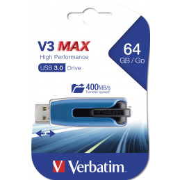 Verbatim Store 'n' Go V3 Max USB-muisti 64 GB USB A-tyyppi 3.2 Gen 1 (3.1 Gen 1) Sininen