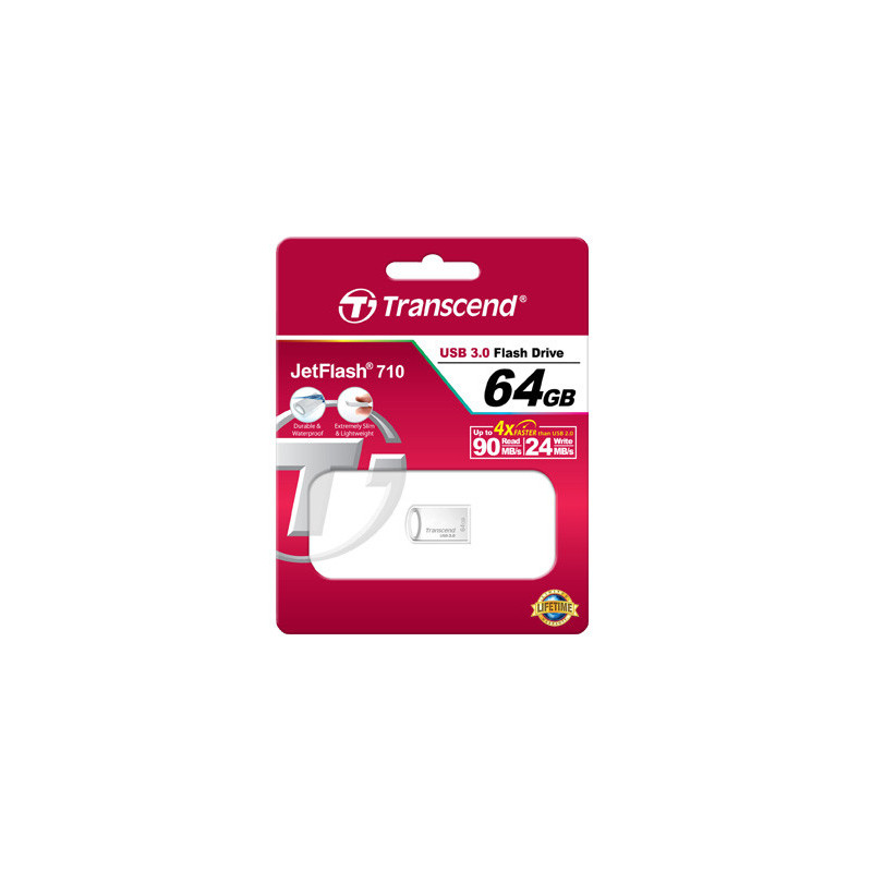 Transcend JetFlash 710S 64GB USB-muisti USB A-tyyppi 3.2 Gen 1 (3.1 Gen 1) Hopea