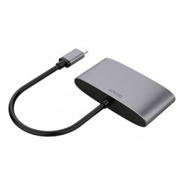 Deltaco USBC-HDMI22 kannettavien tietokoneiden telakka ja porttitoistin Langallinen USB 3.2 Gen 2 (3.1 Gen 2) Type-C Harmaa