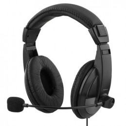 Deltaco HL-57-BULK kuulokkeet ja kuulokemikrofoni Langallinen Pääpanta USB A-tyyppi Musta