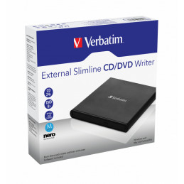Verbatim External Slimline CD DVD Writer levyasemat DVD±RW Musta