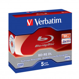 Verbatim BD-RE DL 50GB 2 x 5 Pack Jewel Case 5 kpl