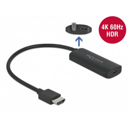 DeLOCK 63251 videokaapeli-adapteri HDMI-tyyppi A (vakio) USB Type-C Musta