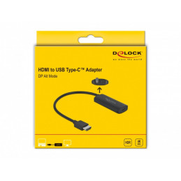 DeLOCK 63251 videokaapeli-adapteri HDMI-tyyppi A (vakio) USB Type-C Musta