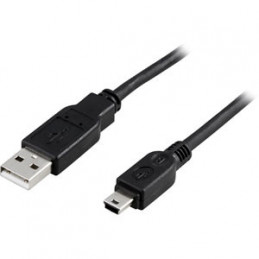 Deltaco USB 2.0 Cable A mini B, 1m USB-kaapeli USB A Mini-USB B Musta