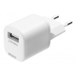 Deltaco USB-AC181 mobiililaitteen laturi Valkoinen Sisätila