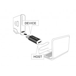 DeLOCK 65678 kaapelin sukupuolenvaihtaja USB 2.0-C USB 2.0 Micro-B Musta, Valkoinen