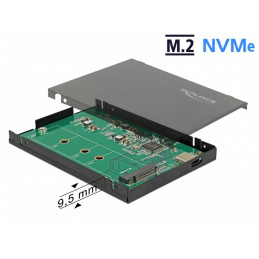 DeLOCK 42609 tallennusaseman kotelo SSD-kotelo Musta M.2