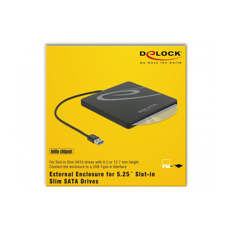 DeLOCK 42604 optisen aseman liite 13,3 cm (5.25") SATA III Musta