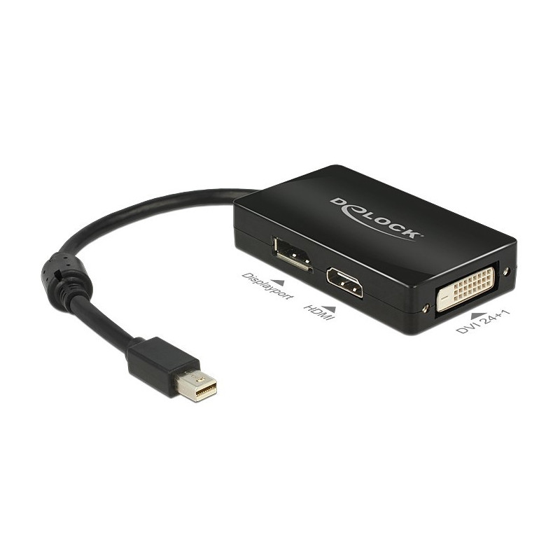 DeLOCK 0.16m DisplayPort Displayport + HDMI + DVI 0,16 m Mini DisplayPort DisplayPort + DVI + HDMI Musta