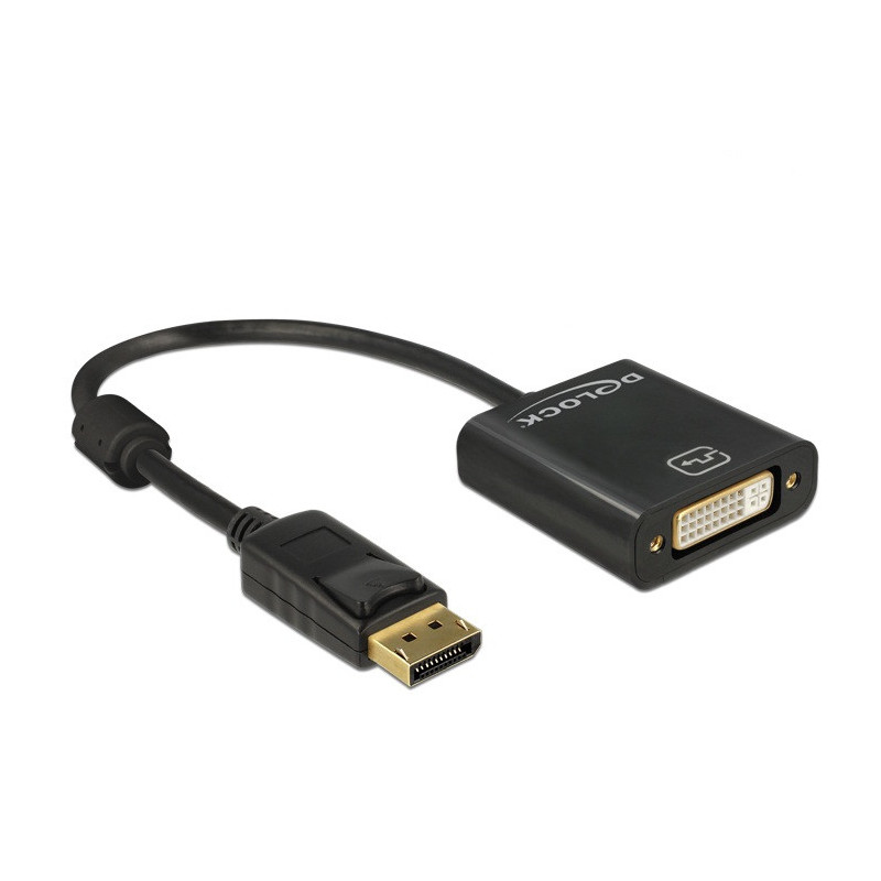 DeLOCK 62601 videokaapeli-adapteri 0,2 m DisplayPort DVI-I Musta