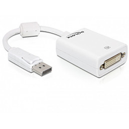 DeLOCK 61765 videokaapeli-adapteri 0,125 m DisplayPort DVI-I Valkoinen