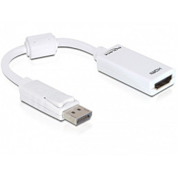 DeLOCK 61767 videokaapeli-adapteri 0,125 m DisplayPort HDMI-tyyppi A (vakio) Valkoinen