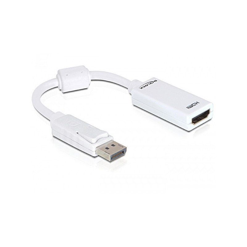 DeLOCK 61767 videokaapeli-adapteri 0,125 m DisplayPort HDMI-tyyppi A (vakio) Valkoinen