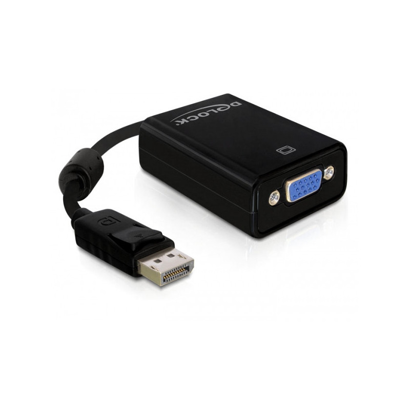 DeLOCK 61848 videokaapeli-adapteri 0,125 m VGA (D-Sub) DisplayPort Musta