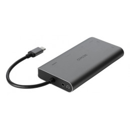 Deltaco USBC-HDMI18 kannettavien tietokoneiden telakka ja porttitoistin Langallinen USB 3.2 Gen 2 (3.1 Gen 2) Type-C Musta