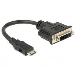 DeLOCK 65564 videokaapeli-adapteri 0,2 m HDMI Type C (Mini) DVI-D Musta