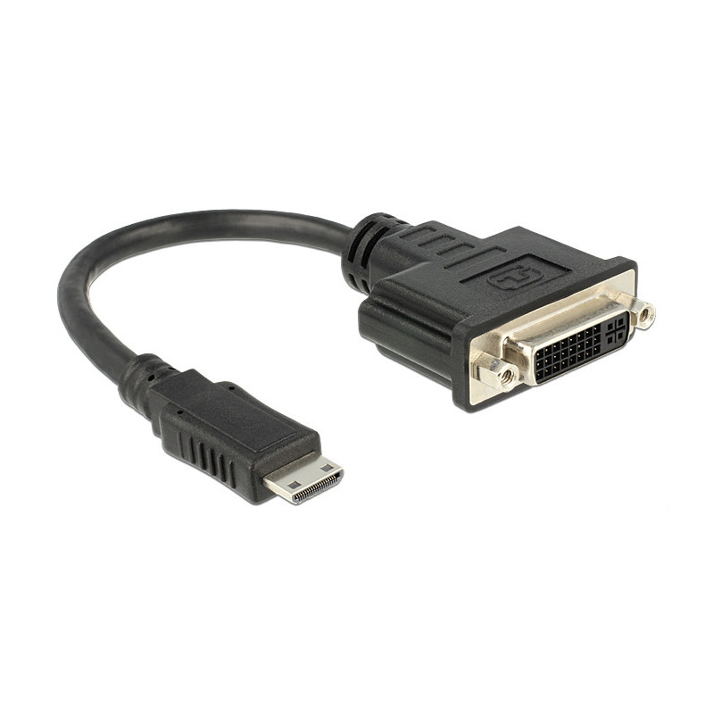 DeLOCK 65564 videokaapeli-adapteri 0,2 m HDMI Type C (Mini) DVI-D Musta