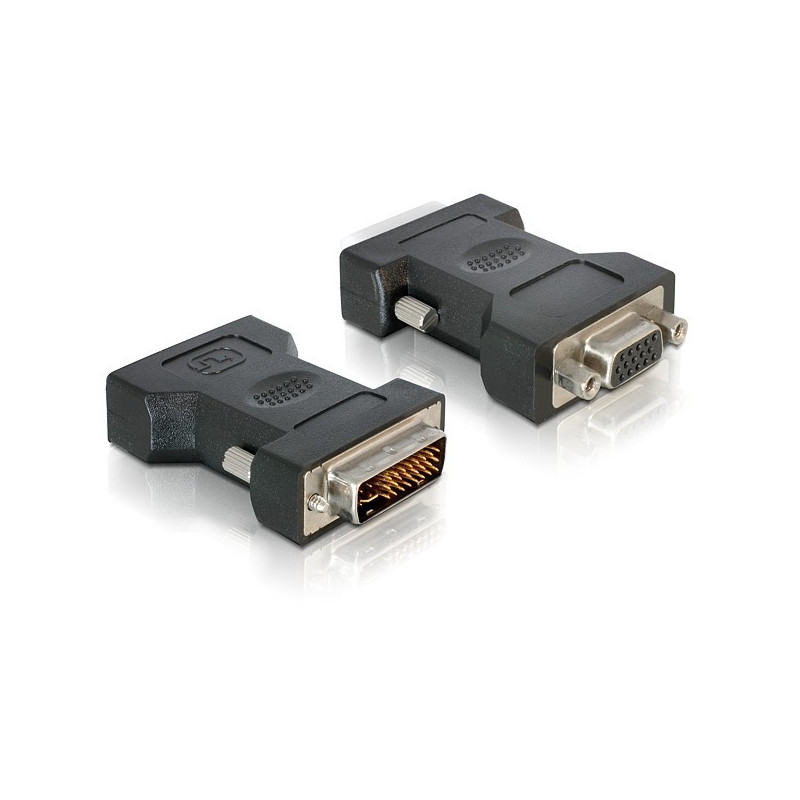 DeLOCK VGA 15pin F  DVI 24+5 M DVI-I 15pin VGA Musta