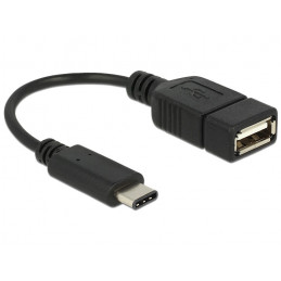 DeLOCK 65579 USB-kaapeli 0,15 m USB 2.0 USB C USB A Musta