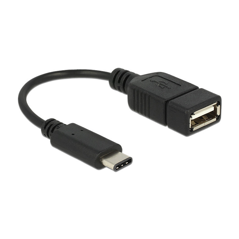 DeLOCK 65579 USB-kaapeli 0,15 m USB 2.0 USB C USB A Musta