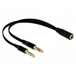 DeLOCK 65967 audiokaapeli 0,2 m 3.5mm 2 x 3.5mm Musta