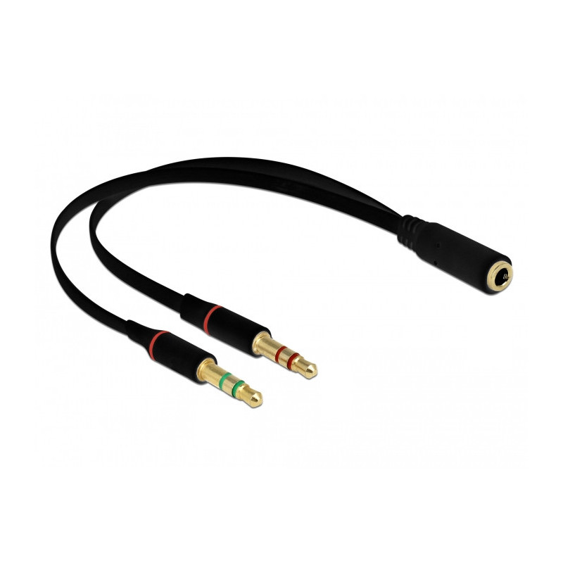 DeLOCK 65967 audiokaapeli 0,2 m 3.5mm 2 x 3.5mm Musta