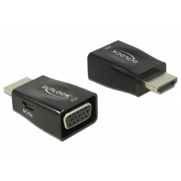 DeLOCK 65902 kaapelin sukupuolenvaihtaja HDMI A VGA Musta