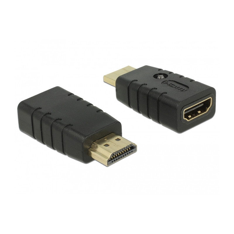 DeLOCK 63320 kaapelin sukupuolenvaihtaja 1 x HDMI-A 19 pin Musta