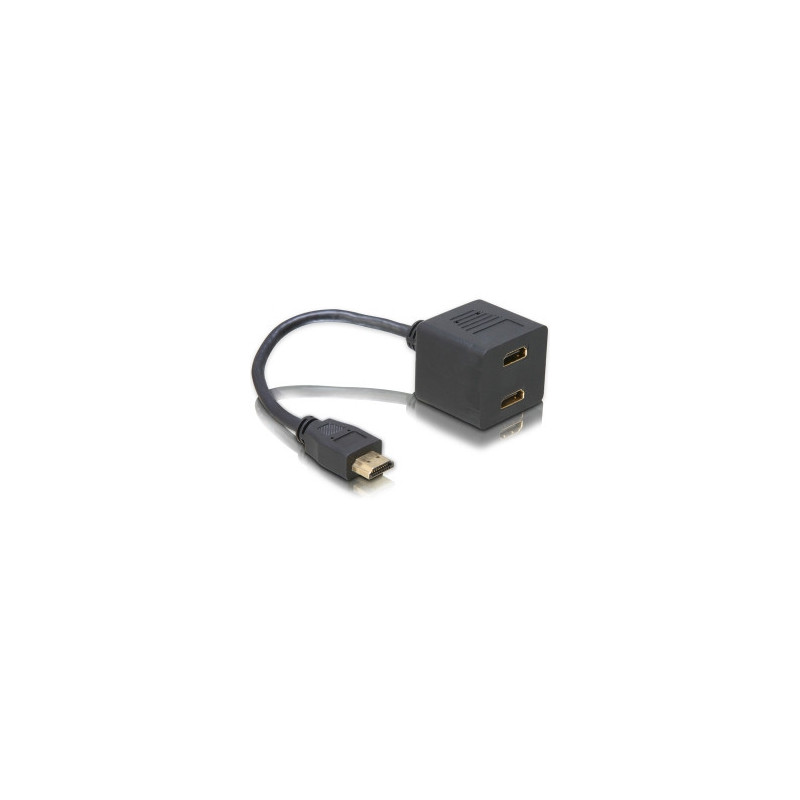 DeLOCK Adapter HDMI male to 2x HDMI female 0,2 m HDMI-tyyppi A (vakio) 2 x HDMI