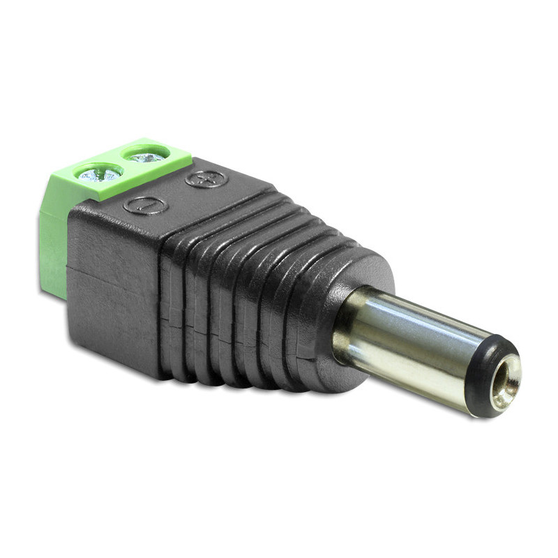 DeLOCK 65487 kaapelin sukupuolenvaihtaja DC 2.5 x 5.5 mm 2p Musta, Vihreä