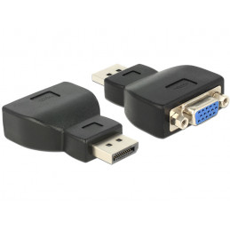 DeLOCK 65567 kaapelin sukupuolenvaihtaja DisplayPort VGA Musta