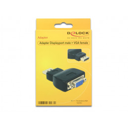 DeLOCK 65567 kaapelin sukupuolenvaihtaja DisplayPort VGA Musta