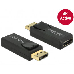 DeLOCK 65573 kaapelin sukupuolenvaihtaja Displayport 1.2 HDMI Musta