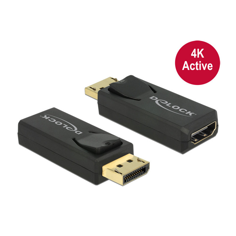 DeLOCK 65573 kaapelin sukupuolenvaihtaja Displayport 1.2 HDMI Musta