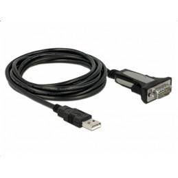 DeLOCK 65962 sarjakaapeli Musta 3 m USB A-tyyppi DB-9