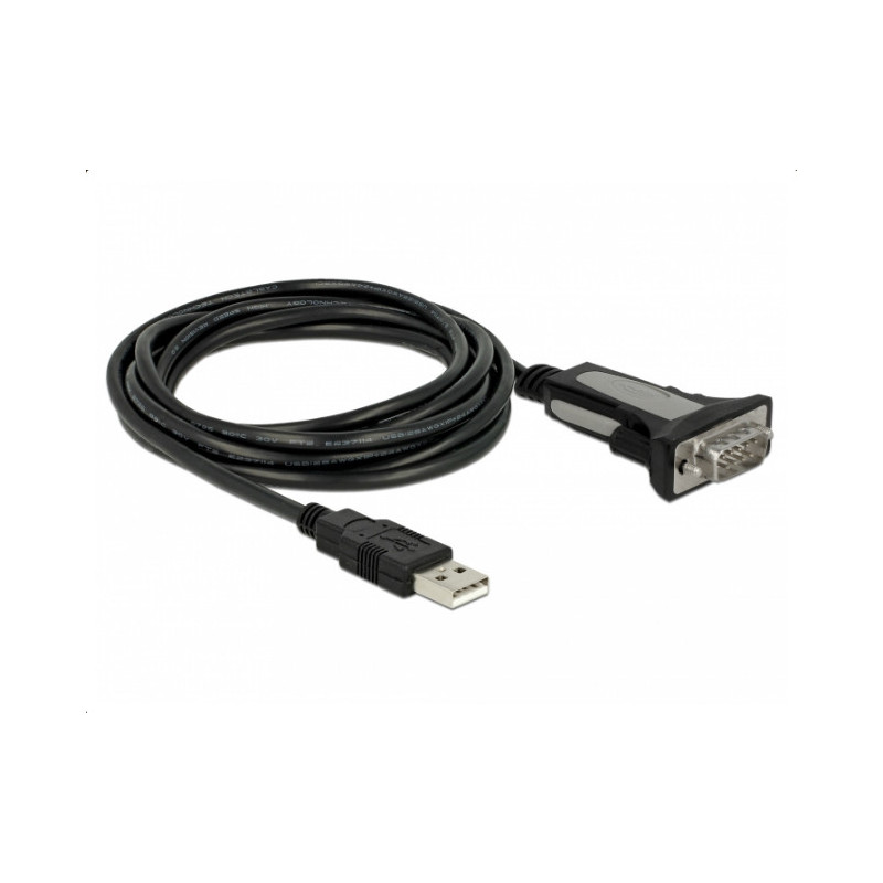 DeLOCK 65962 sarjakaapeli Musta 3 m USB A-tyyppi DB-9